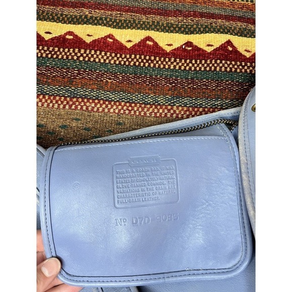 Coach Vintage XL Duffle Feed Sac 9085 in Periwinkle Blue Cowhide Leather - Picture 9 of 12